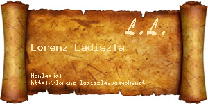 Lorenz Ladiszla névjegykártya